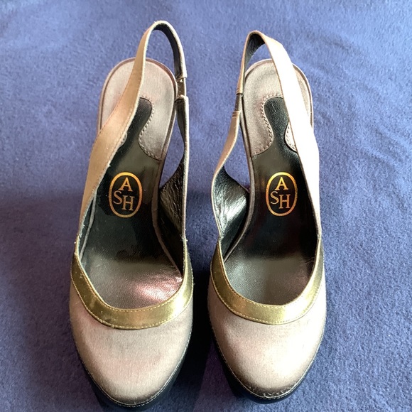 Ash Dalpi satin slingback platform heels size 8 - Picture 2 of 9